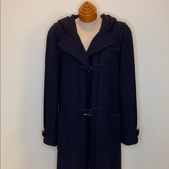 CHANEL Jackets & Blazers - Chanel Navy Duffle Hooded Coat